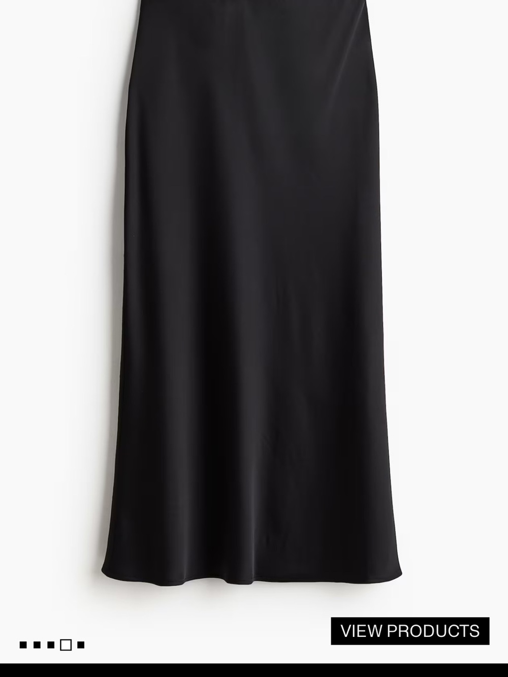 H&M Black Satin Maxi Slip Skirt